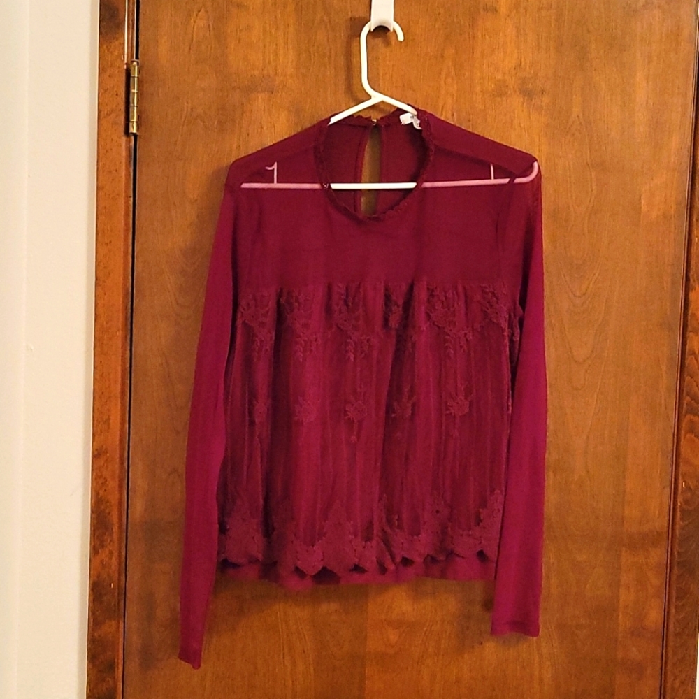 XL burgundy blouse